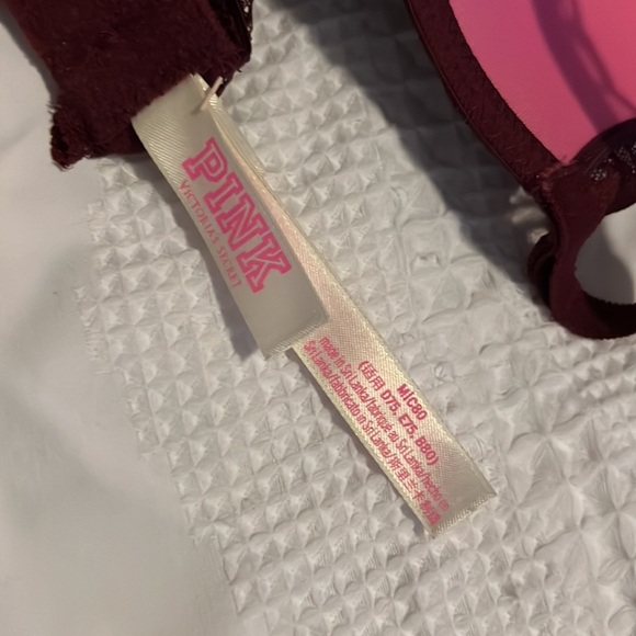 Pink Victorias Secret Date Push-Up Bra Burgundy - Picture 4 of 5